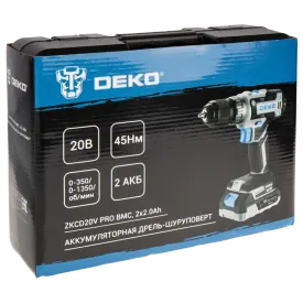 Дрель-шуруповерт аккумуляторная Deko ZKCD20V PRO