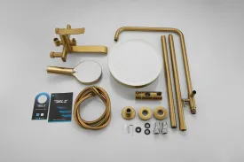 Душевой комплект с тропическим душем и смесителем, золотой нержавеющая сталь Belz B24812-5