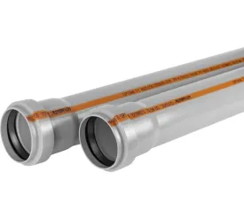 Труба VALFEX OPTIMA ф 50, с раструбом, L=0.5 м, внутренняя канализация, толщина стенки 1.5 220500050
