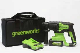 Аккумуляторный бесщеточный перфоратор GreenWorks GD24SDS2K4