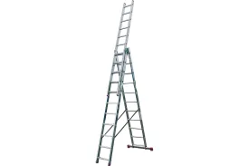 Алюминиевая трехсекционная лестница Krause Corda 010421