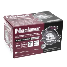 Пила циркулярная аккумуляторная бесщеточная Neolaser NCS-20-190-ACCUM