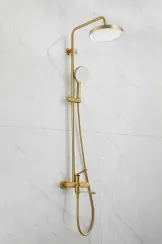 Душевой комплект с тропическим душем и смесителем, золотой нержавеющая сталь Belz B24812-5