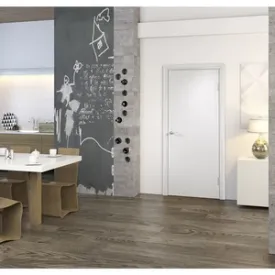 Дверь межкомнатная 920х2036 мм финишпленка белая глухая с притвором с замком