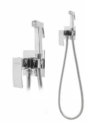 Смеситель встраиваемый с гигиеническим душем Hansberge CUBITO H3077, Хром